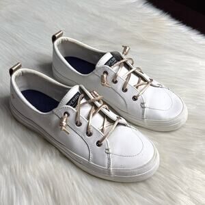 Sperry White Leather Crest Vibe Sneakers